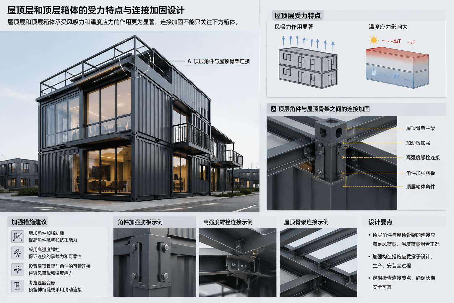 多层集装箱房连接加固技术要点配图